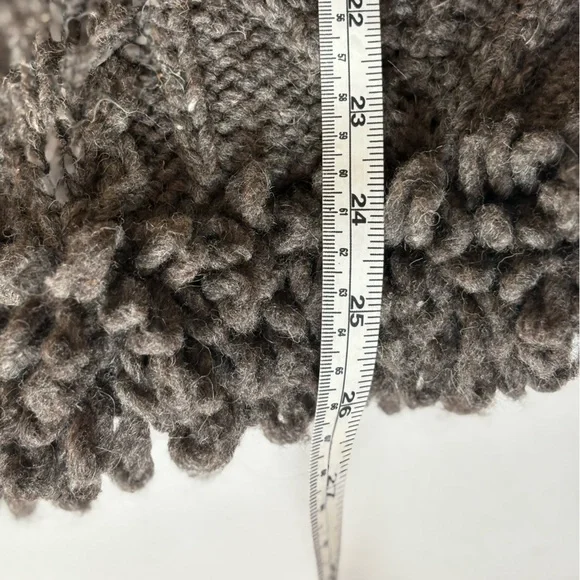 Cardigan Fisherman Full Zip Sweater 100% Wool Made in Ecuador Grayish Green - Picture 9 of 9